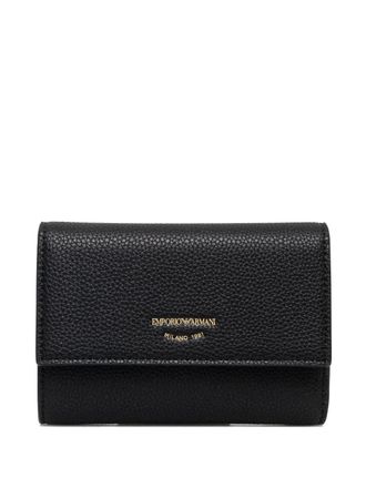 Emporio Armani logo-stamp wallet - women - Polyester/Polyurethane - One Size - Black