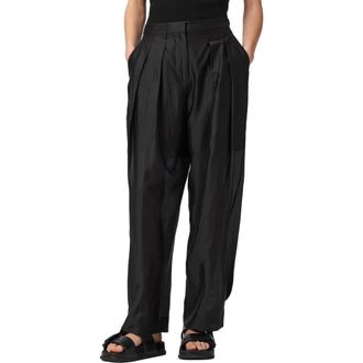 AllSaints Becca Pleated Trousers in Black at Nordstrom, Size 10 Us