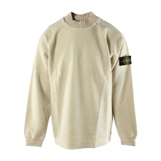 Stone Island Sweatshirts, male, Beige, Size: S Fluffy Turtleneck Sweatshirt