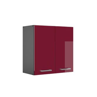 Vicco Armario Colgante R-line, Rojo Burdeos Alto Brillo, 60 Cm