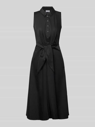 Comma Midikleid mit Umlegekragen in Black, Gr&ouml;&szlig;e 34