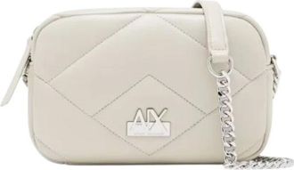 A|X Armani Exchange Gewatteerde Schoudertas - Dames - Tassen - Beige - Maat: ONE Size Poliester