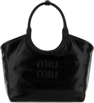 Miu Miu Black Leather Ivy Handbag