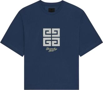 Givenchy 4G T-Shirt - Heren - T-shirts - Blauw - S - Katoen - Tops