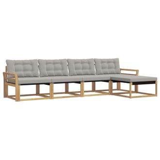 vidaXL Conjunto De Sof&aacute;s De Exterior 5 Pcs Blanco Y Gris Claro Vidaxl