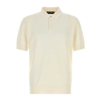 Dolce & Gabbana SE Micropunto P.A F.18 2 Fili - male - Dolce & Gabbana - Polo Shirts - White - M - Tops