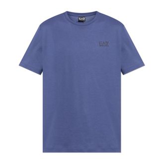 Emporio Armani T-Shirts, male, Blue, Size: L T-shirt with printed logo