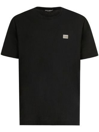 Dolce & Gabbana T-shirt con placca logo - Nero