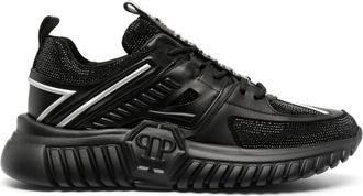 Philipp Plein Stones runner low-top sneakers - unisex - Leather - 43 - Black