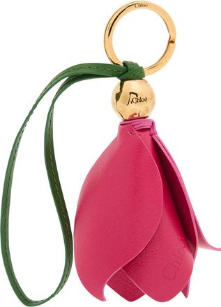 Chlo&eacute; Tulip Leather bag Charm - Pink - One Size