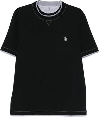 Brunello Cucinelli T Shirt Nero-Uomo
