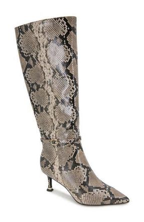 Kenneth Cole Utah Pointed Toe Knee High Boot in Taupe Snake at Nordstrom Rack, Size 7