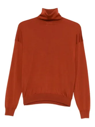 Saint Laurent Rust Red High-neck Sweater