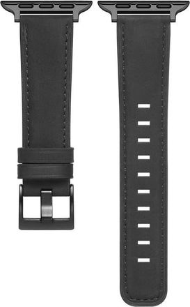 Posh Tech Hunt Distressed Leather Apple Watch Watchband in Black at Nordstrom