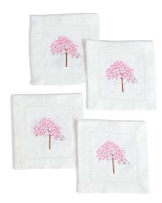 Tiramisu Set Of 4 Cherry Blossom Cocktail Napkins