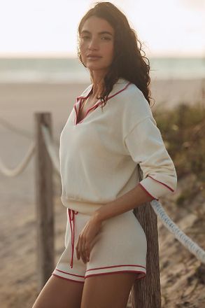 PQ Swim Margaret Collared V-Neck Sweater