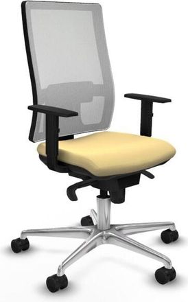 Piqueras y Crespo Piqueras Y Crespo - Horna sincro malla blanca similpiel crema brazos 1D base aluminio ruedas 65mm nailon