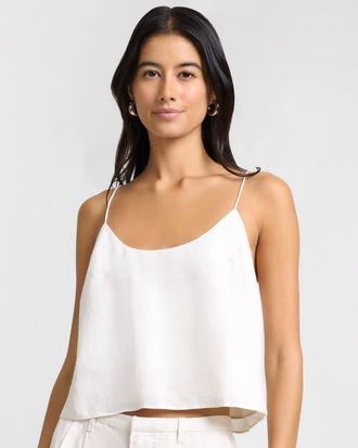 Onia Air Linen Cami Top in Natural at Nordstrom, Size X-Small