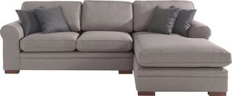 HOME AFFAIRE Ecksofa »Broughton L-Form« weicher Sitzkomfort, incl. 4 Zierkissen, Keder