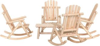 vidaXL 5 Piece Garden Lounge Set Solid Wood Spruce Vidaxl