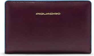 Piquadro Blauwe Vierkante Portemonnee - Dames - Portefeuilles - Rood - ONE Size - Leer - Accessoires