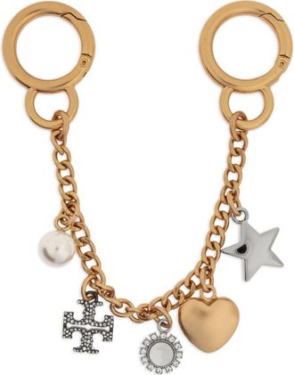 Tory Burch charm-detail keyring - women - Zinc - One Size - Gold
