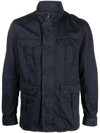 Herno Legerjack van katoenblend - Blauw