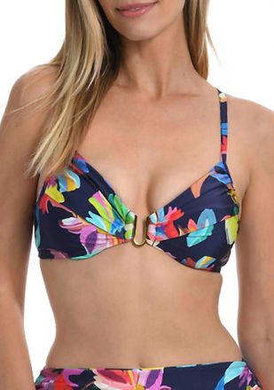 La Blanca By The Sea Underwire Draped Swim Bikini Top In Indigo