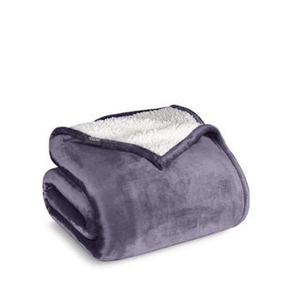 Bare Home Reversible Plush Fleece Blanket in Dusty Purple at Nordstrom, Size Twin