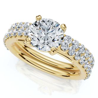Pompeii3 Certified 2 3/4Ct Diamond Engagement Wedding Ring Set 14k Gold Lab Grown