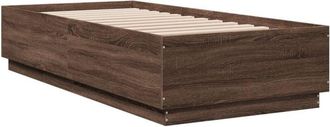 vidaXL Bed Frame with led without Mattress Brown Oak 100x200 cm Vidaxl