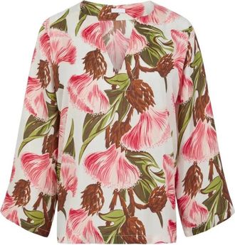 P.A.R.O.S.H. Bloemen Zijden Blouse - Dames - Overhemden - Veelkleurig - L - Overhemden