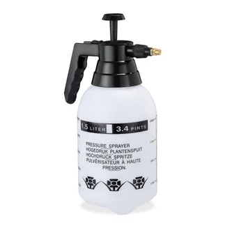 Relaxdays Relaxdays - 10 Pulverizadores Agua Presi&oacute;n, Boquilla Ajustable, Vaporizador Para Plantas, Jard&iacute;n, 1,5 L, Pe-lat&oacute;n, Negro