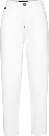 Philipp Plein Denim Mom Fit Broek - Dames - Slim Fit Jeans - Wit - W25 - Denim - Jeans