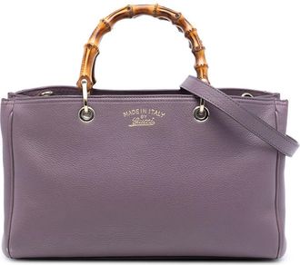 Gucci Pre-owned Gucci Medium Calfskin Bamboo Shopper Satchel Ladies 323660 520981