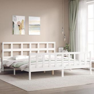 vidaXL Estructura De Cama Sin Colch&oacute;n Madera Maciza Blanca 200x200 Cm Vidaxl