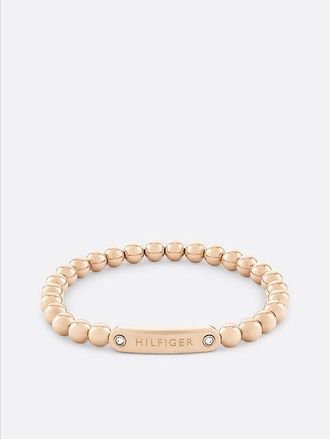 Tommy Hilfiger Pulsera chapada en oro rosa con logo