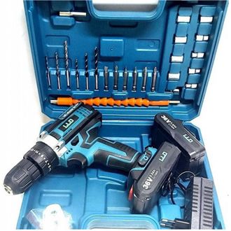 Trade Shop Trade Shop Traesio - Trapano Avvitatore Doppia Batteria a Litio 36 v Max + Valigetta 26 Accessori Lld