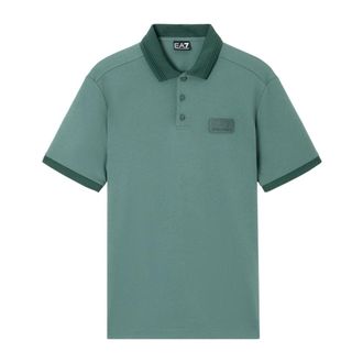 Emporio Armani Jersey Polo Shirt - Heren - Polos - Groen - S - Polyester - Tops