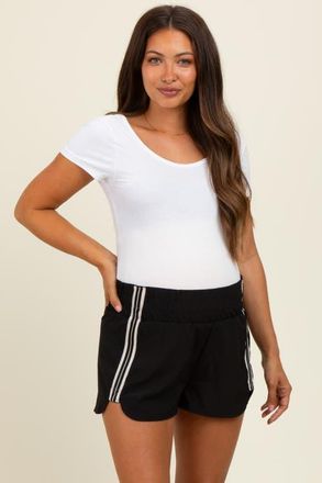 Pinkblush Stripe Detail Active Shorts in Black at Nordstrom, Size Small