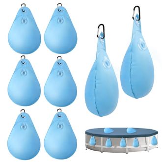 OEM Juego De 8 Pesas Para Cubiertas De Piscina Con Ganchos, Bolsas Impermeables Para Colgar Cubiertas De Piscina, Bolsas De Agua De Piscina De Pvc Grueso,