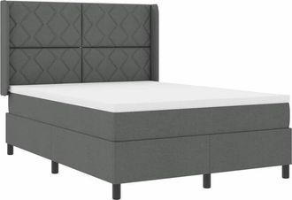 vidaXL Vidaxl - Cama Tipo Box Spring Con Colch&oacute;n Gris Oscuro 160 X 200 Cm Tela