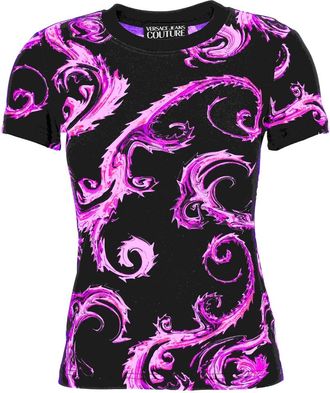 Versace Jeans Couture T-shirts en Polos - Dames - T-shirts - Zwart - 2XS - Katoen - Tops