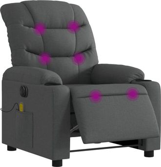 vidaXL Vidaxl - Sill&oacute;n Reclinable De Masaje El&eacute;ctrico Tela Gris Oscuro