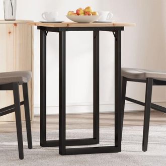 vidaXL vidaXL Tavolo da Pranzo Telaio a O 50x50x75 cm Legno Pino e Acciaio