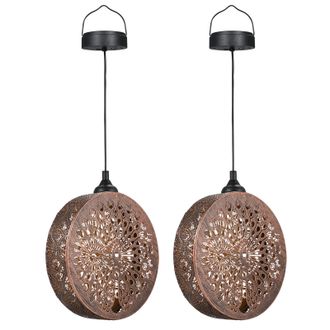 OEM Juego De 2 Faroles Solares Led, 0,04 W, 2 V Cc, Para Colgar En Exteriores, Dise&ntilde;o De Pavo Real, Control Por Inductor Sensible A La Luz, Resistentes Al