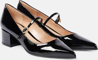 Gianvito Rossi Ribbon patent leather Mary Jane pumps