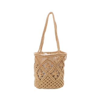 Adornia Natural Raffia Crochet Tote