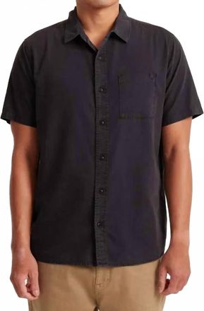 Roark Made To Fade Short Sleeve Shirt In Washed Charcoal