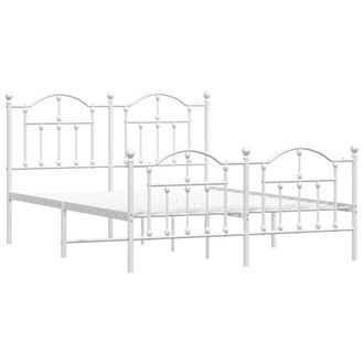 Berkfield Home Metal Bed Frame with Headboard & Footboard White 140x200 cm